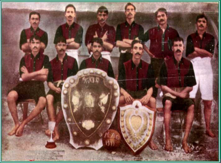 The Mohun Bagan team photographed after winning the 1911 IFA Shield